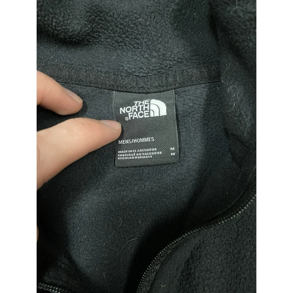 The North Face 1/4 Zip Jacket Size Medium Blue Black Fleece‎ Pullover